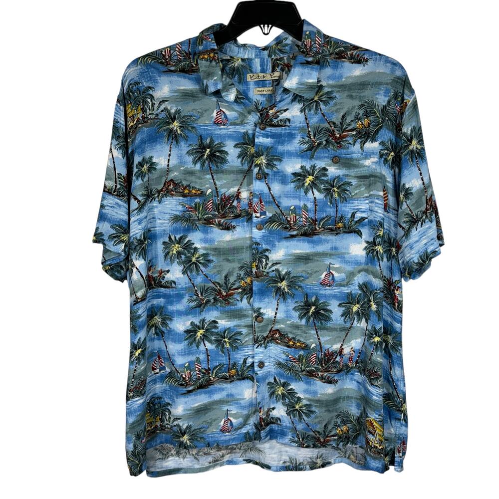 Batik Bay XX-Large Mens Hawaiian Shirt Button-Up Pocket Palm Trees Short Sleeve